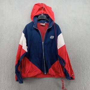 Vtg Nike Jacket Mens Medium Blue Red Color Block Windbreaker‎ Tennis Running 80s